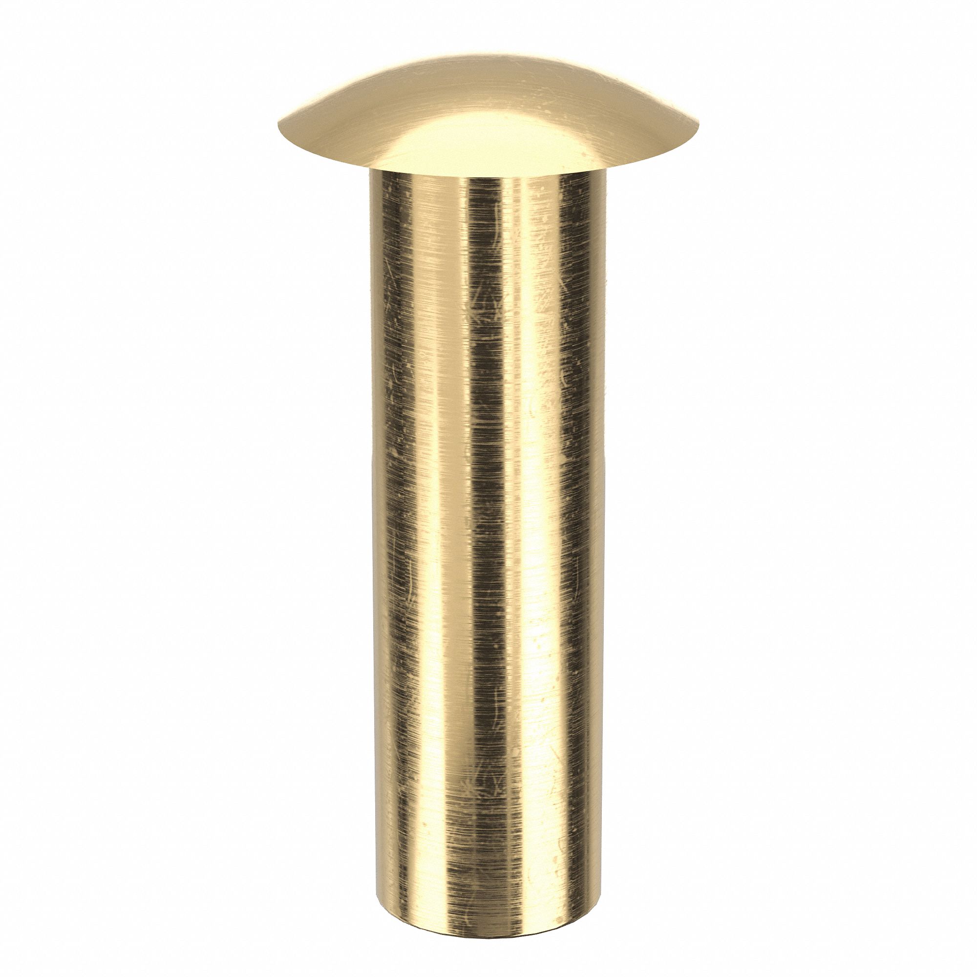 Semi-Tubular Rivet, 7/16" L, PK100: Inch, Semi-Tubular Rivet, 0.12 in Shank Dia, Brass, Plain, 100 PK