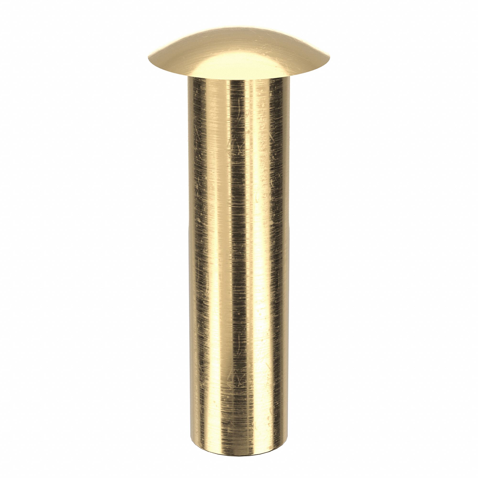 SEMI-TUBULAR RIVET, INCH, 0.12 IN SHANK DIA, 17/32 IN OVERALL L, BRASS, 100 PK