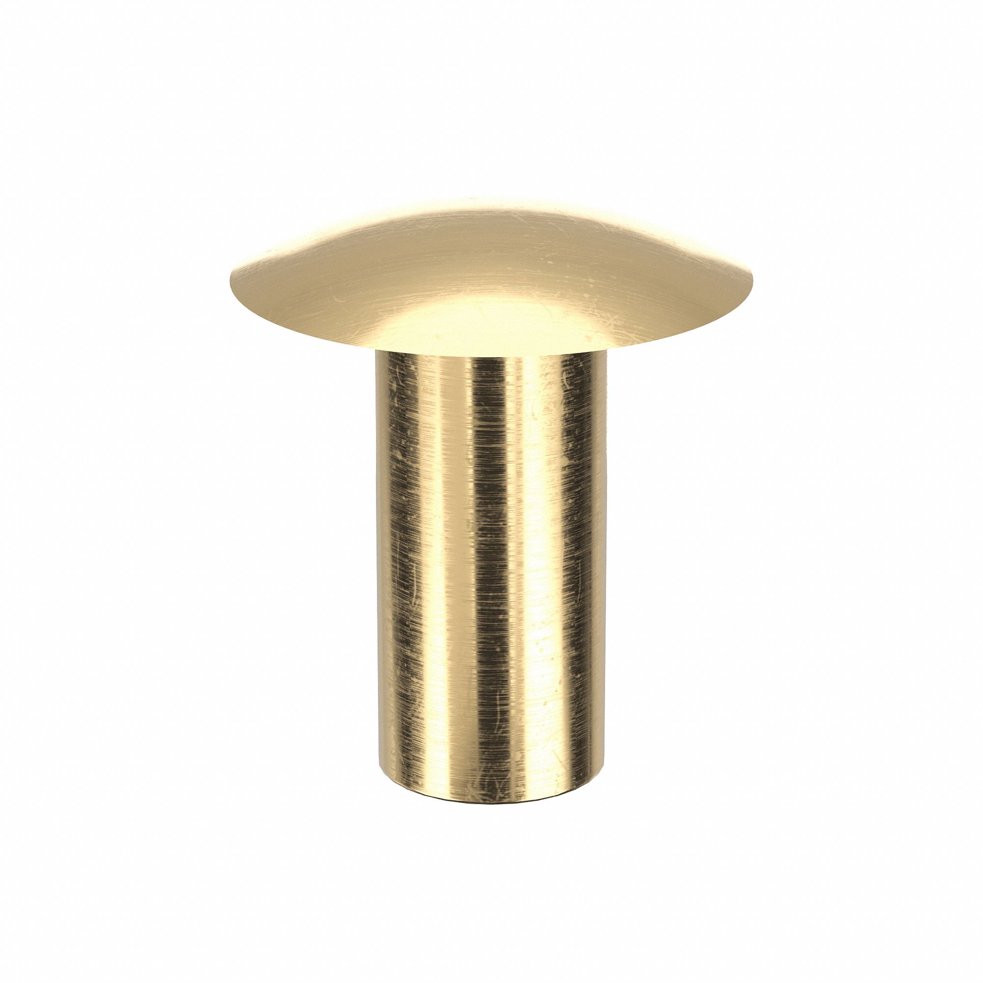 Semi-Tubular Rivet, 5/16" L, PK100: Inch, Semi-Tubular Rivet, 0.1407 in Shank Dia, Brass, Dome, 100 PK