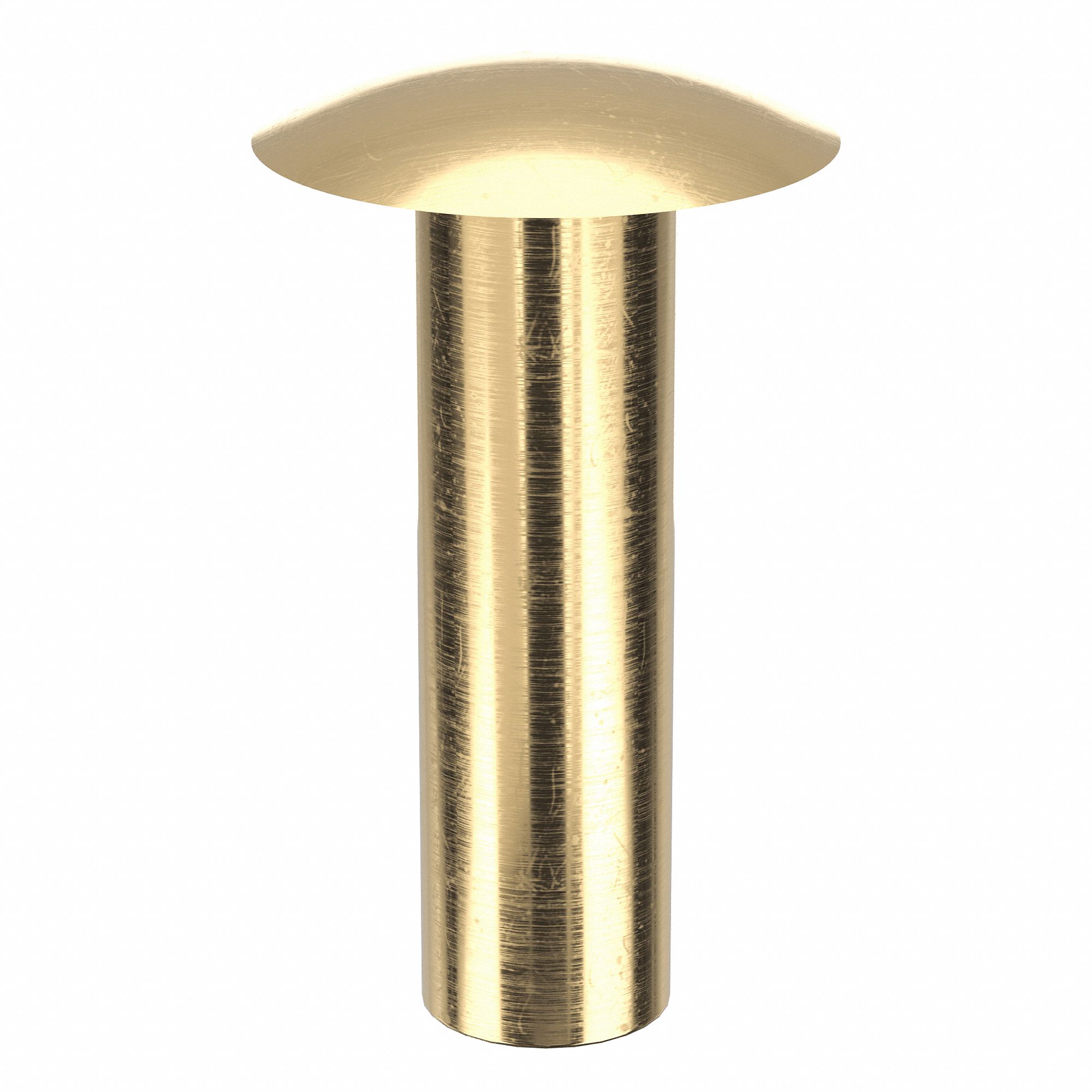 SEMI-TUBULAR RIVET, INCH, 0.1407 IN SHANK DIA, ½ IN OVERALL L, BRASS, 100 PK