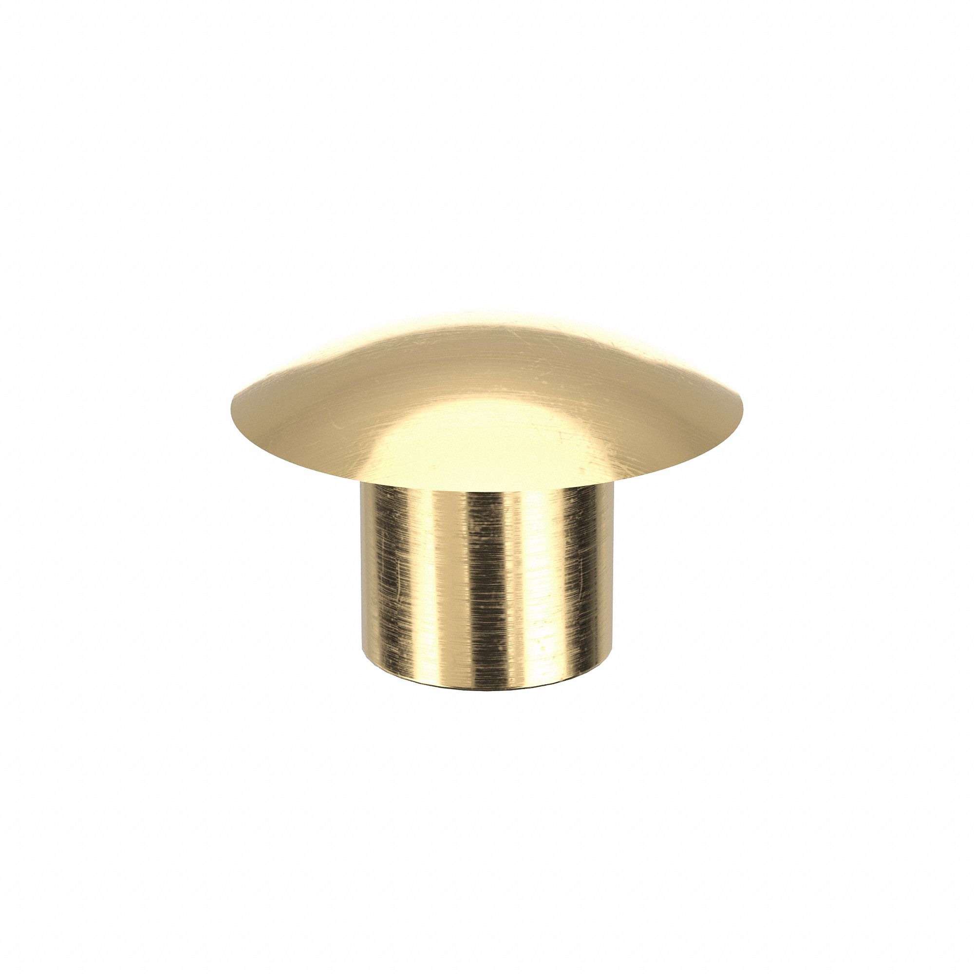 Semi-Tubular Rivet, 3/16" L, PK100: Inch, Semi-Tubular Rivet, 0.185 in Shank Dia, Brass, Plain, 100 PK