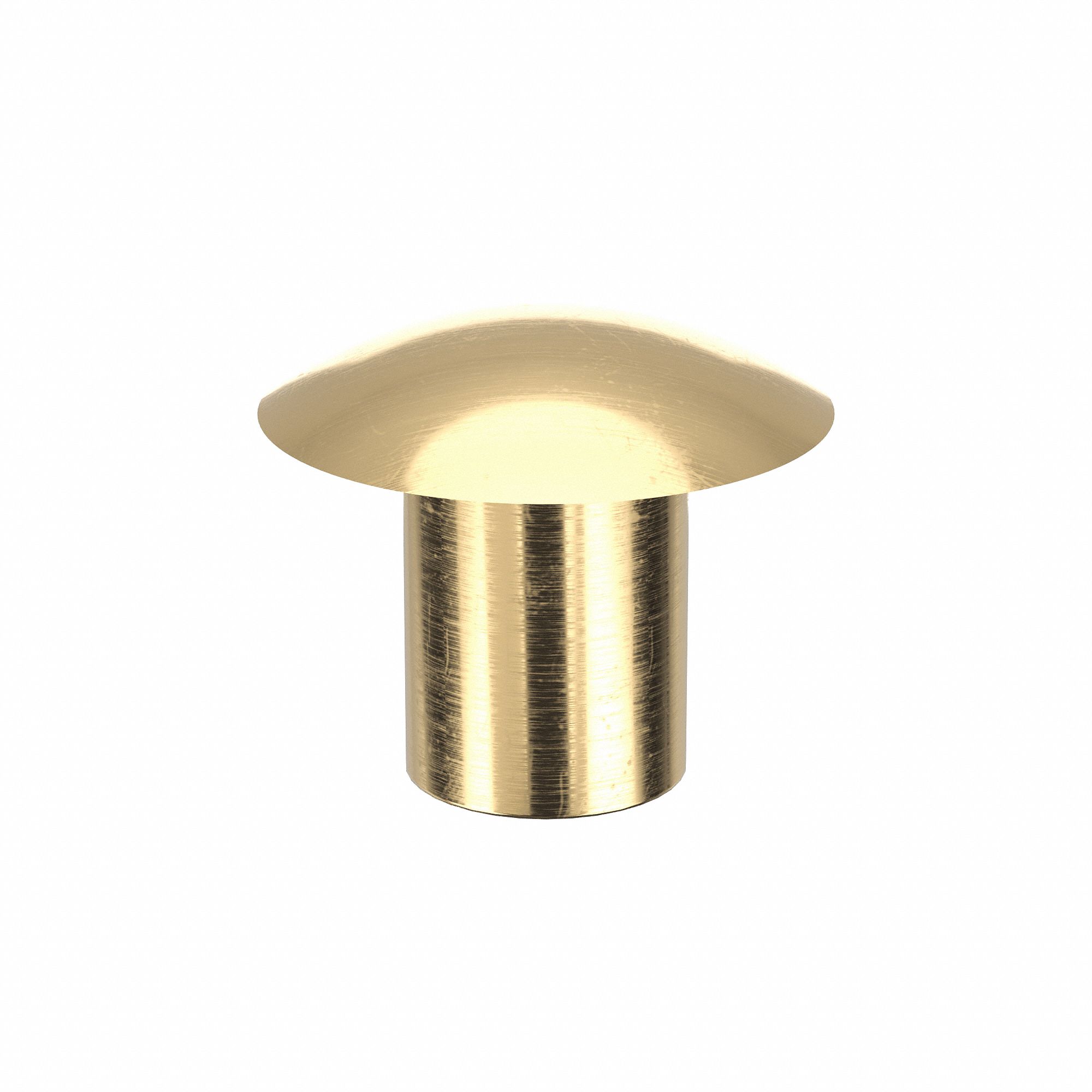 Semi-Tubular Rivet, 1/4" L, PK100: Inch, Semi-Tubular Rivet, 0.185 in Shank Dia, Brass, Plain, 100 PK