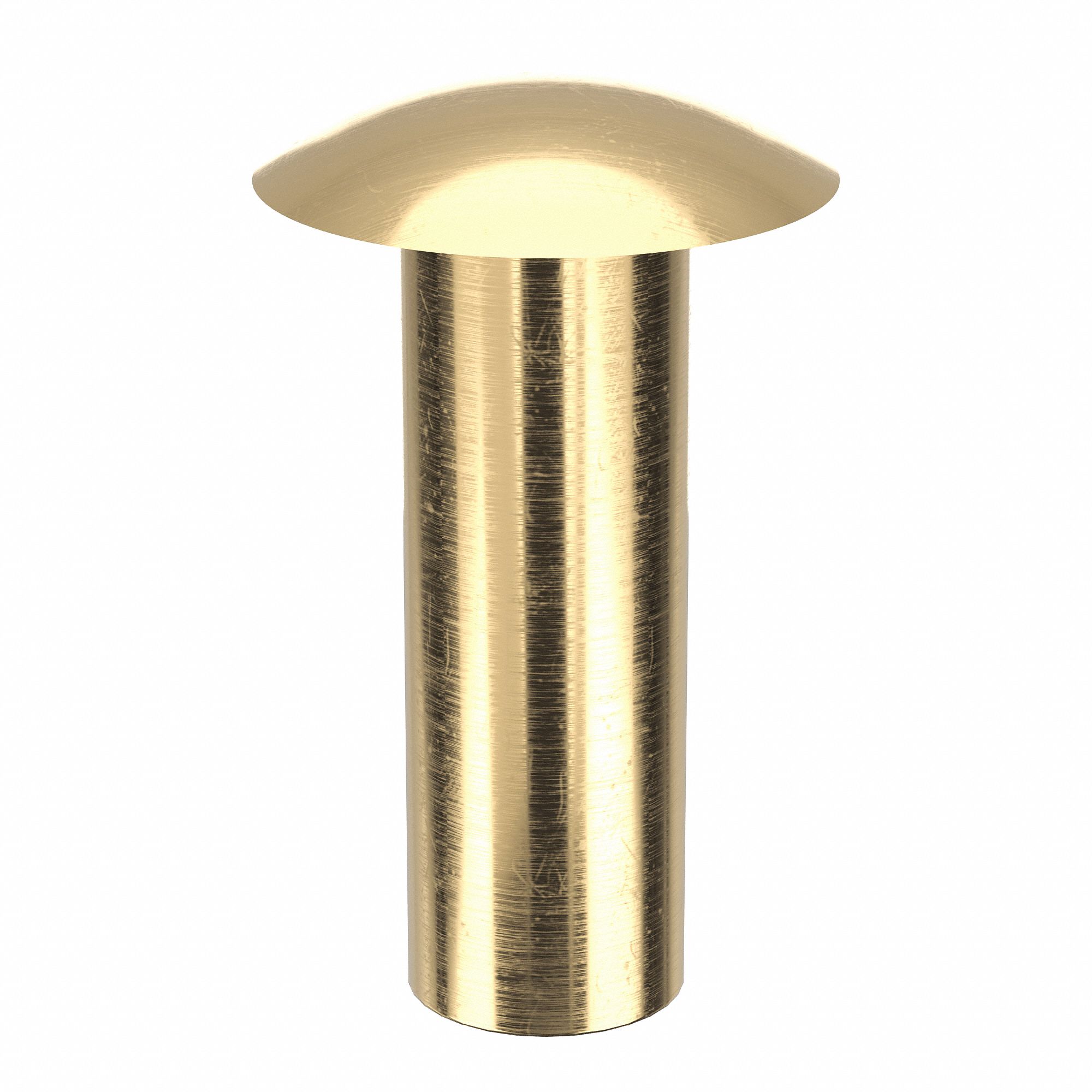 Semi-Tubular Rivet, 9/16" L, PK50: Inch, Semi-Tubular Rivet, 0.248 in Shank Dia, Brass, Plain, 50 PK