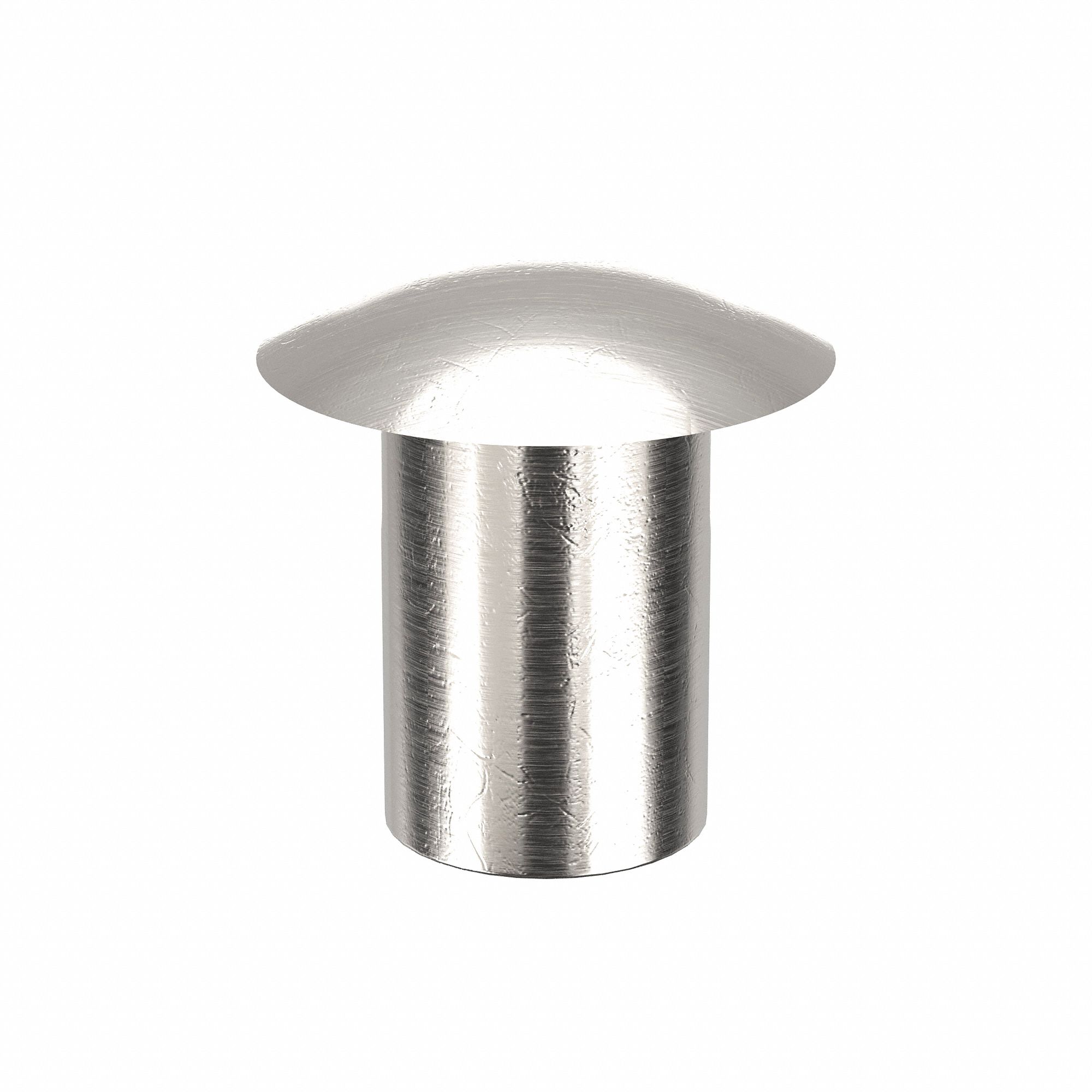 SEMI-TUBULAR RIVET, INCH, 0.0625 IN SHANK DIA, ⅛ IN OVERALL L, PLAIN FINISH, 100 PK