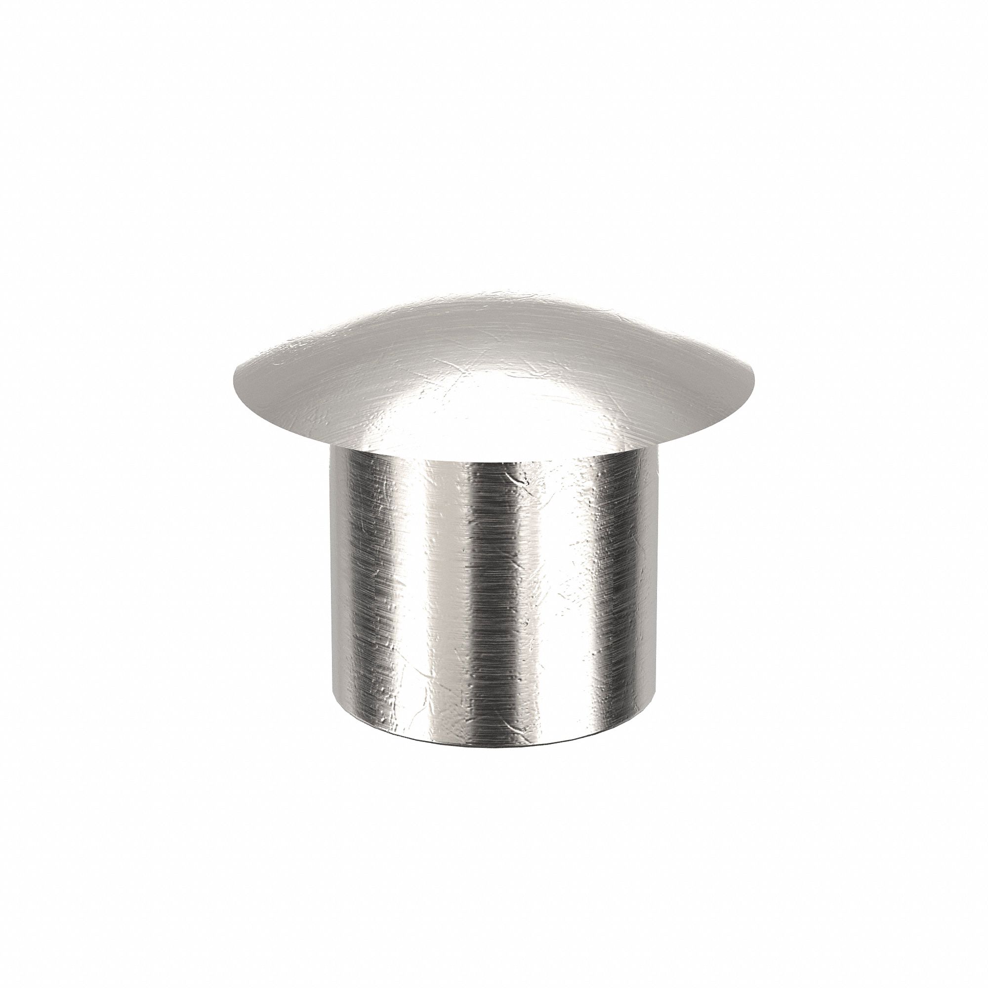 SEMI-TUBULAR RIVET, INCH, 0.087 IN SHANK DIA, 7/64 IN OVERALL L, PLAIN FINISH, 100 PK