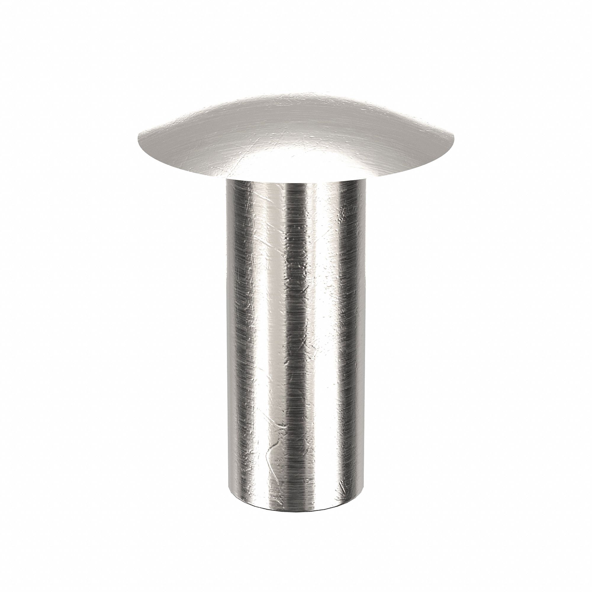 Semi-Tubular Rivet, 3/8" L, PK100: Inch, Semi-Tubular Rivet, 0.143 in Shank Dia, Aluminum, 100 PK