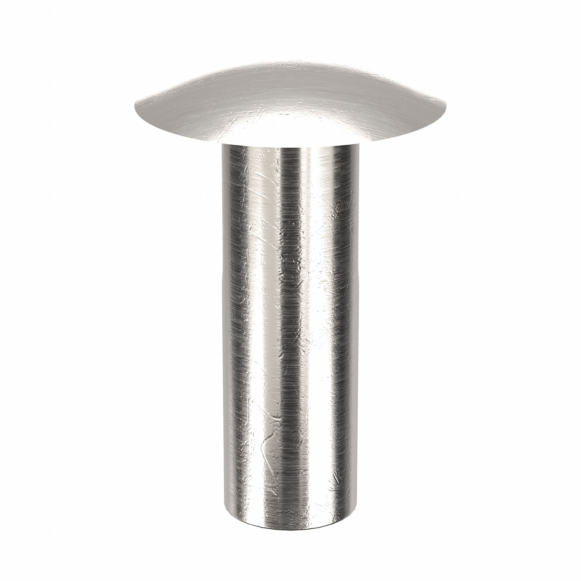 Semi-Tubular Rivet, 7/16" L, PK100: Inch, Semi-Tubular Rivet, 0.143 in Shank Dia, Aluminum, 100 PK