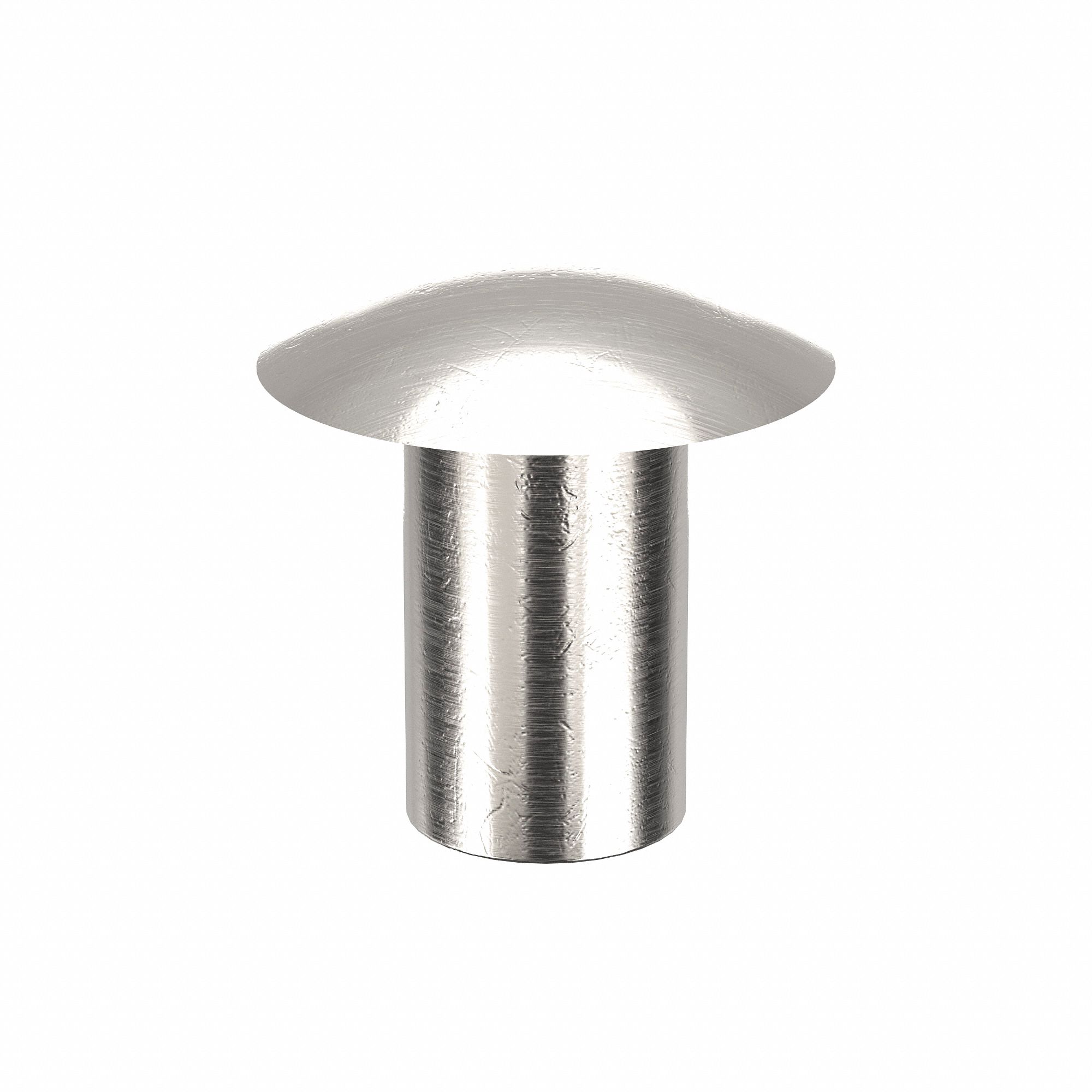 SEMI-TUBULAR RIVET, INCH, 0.185 IN SHANK DIA, ⅜ IN OVERALL L, PLAIN FINISH, 100 PK