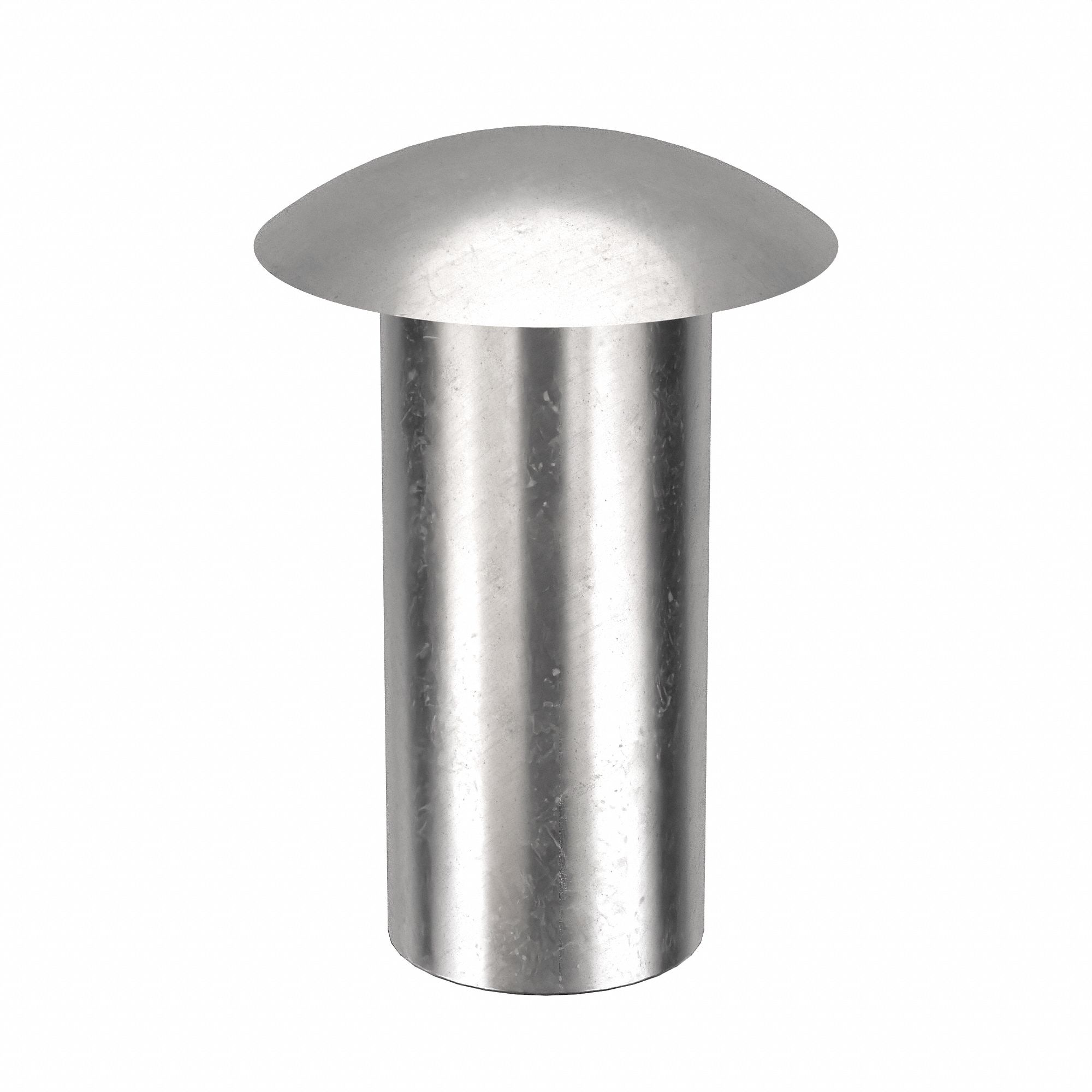 Semi-Tubular Rivet, 9/16" L, PK25: Inch, Semi-Tubular Rivet, 0.248 in Shank Dia, 430, Plain, 25 PK