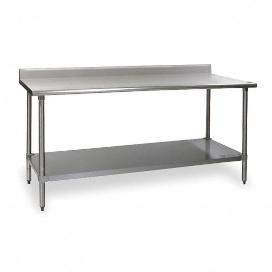 EAGLE GROUP Adjustable Height Work Table, Stainless Steel, 30 in Depth ...