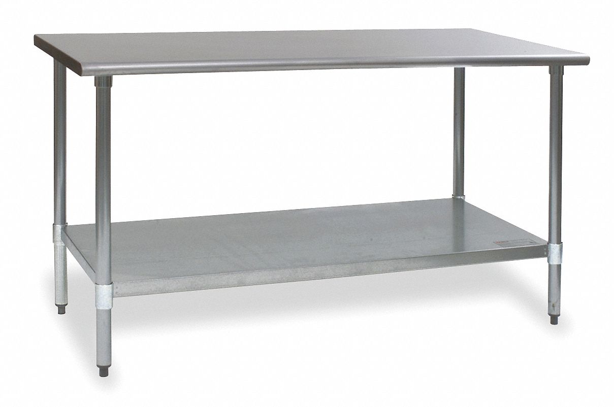 Mesa de acero inoxidable - regulable en altura - 96 x 60 x 71,5 - 117 cm -  capacidad