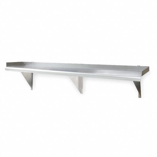 Wall Mounted Shelves: Stainless Steel, Two Brackets, BL-WS - Cleanroom World