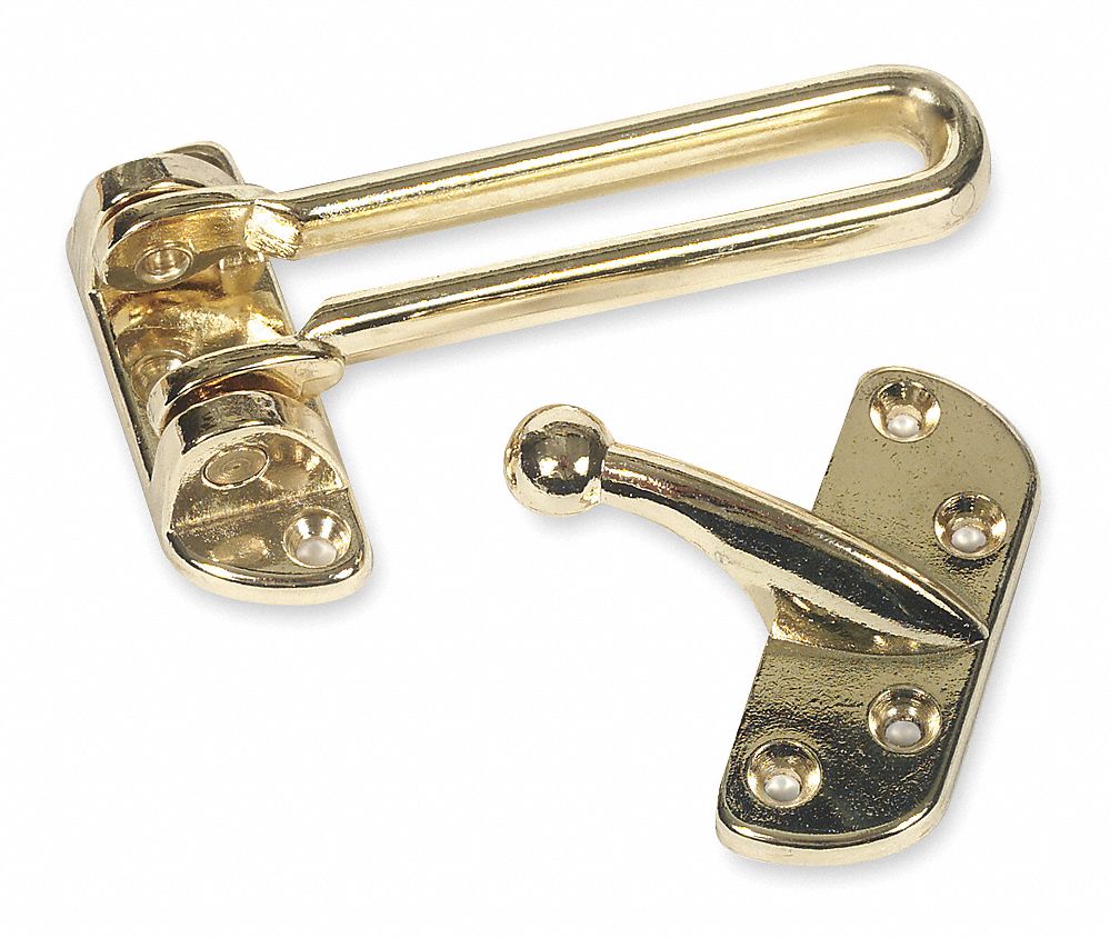 Grainger Approved Swing Bar Door Guard Polished Brass Length 4 1