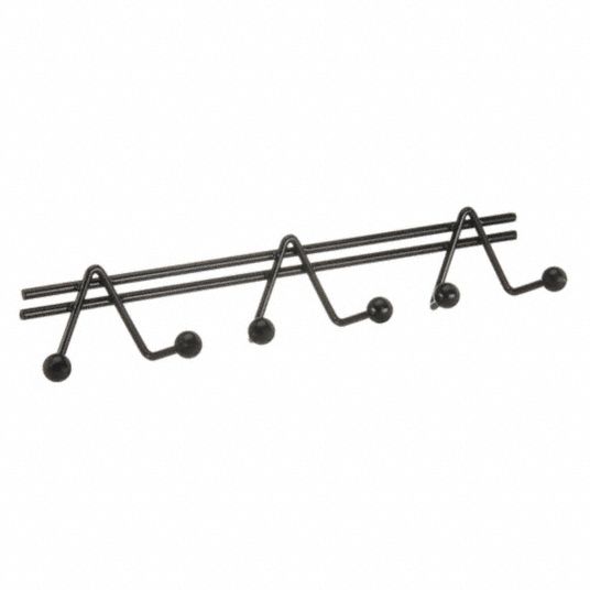 3 Hooks, Steel, Garment and Coat Rack - 1HEZ3|1HEZ3 - Grainger