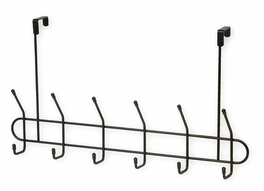 GRAINGER APPROVED Wardrobe Hook: 6 Hooks, Steel, Painted, 12 lb Working ...