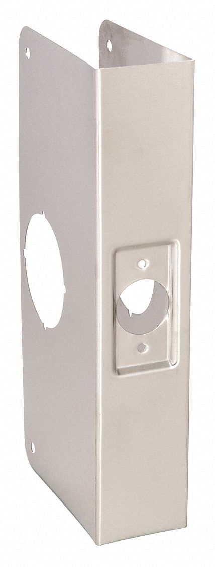 Door Reinforcer: 4 1/8 in Dp, 1 3/4 in Wd, 9 in Ht, Stainless Steel