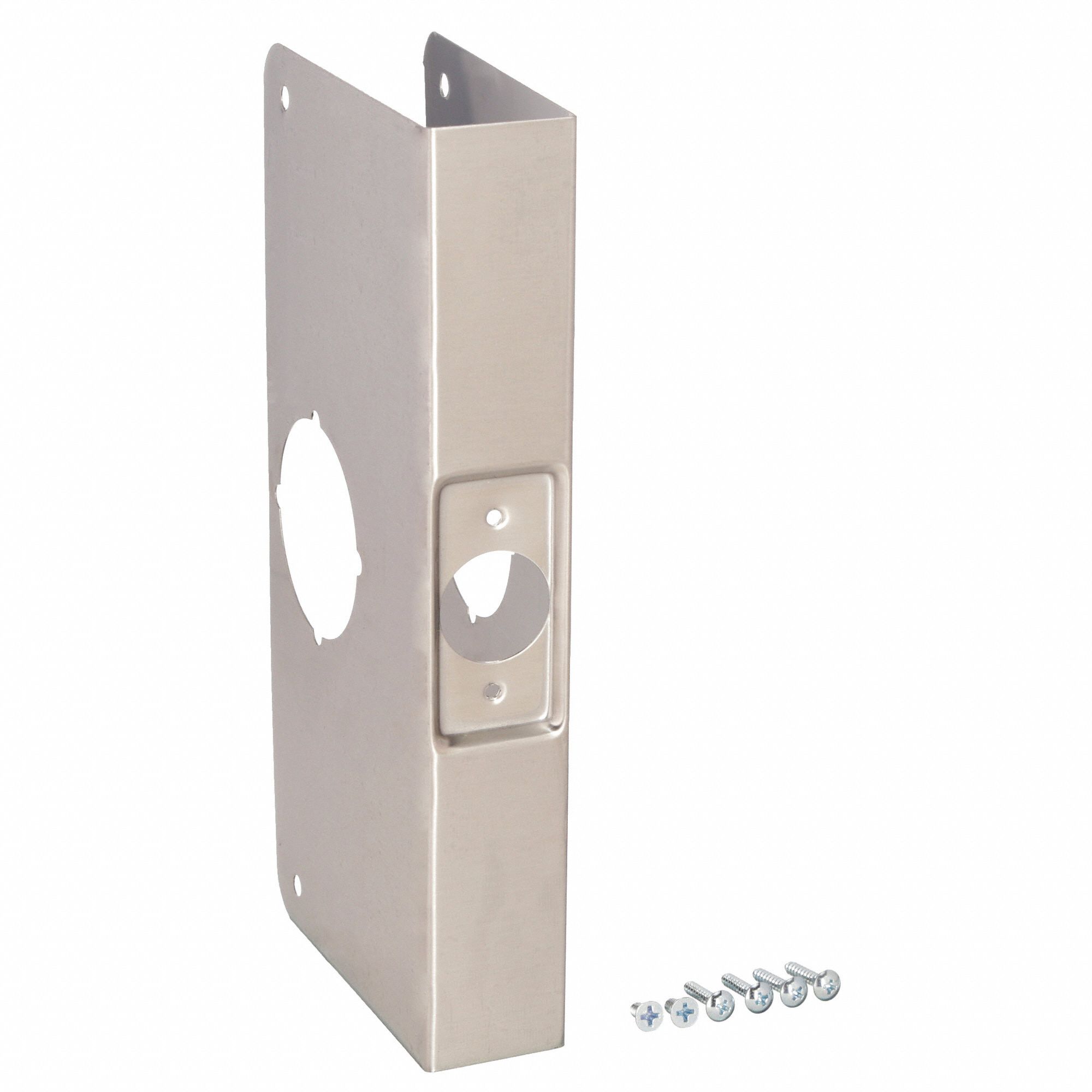 GRAINGER APPROVED Door Reinforcer, Stainless Steel, 13/8 in Door