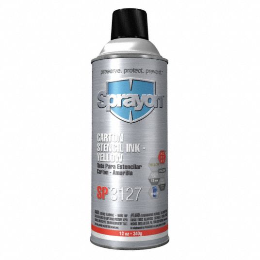 SPRAYON, Yellow, 12 oz Container Size, Stencil Ink 1HGE6SC3127000