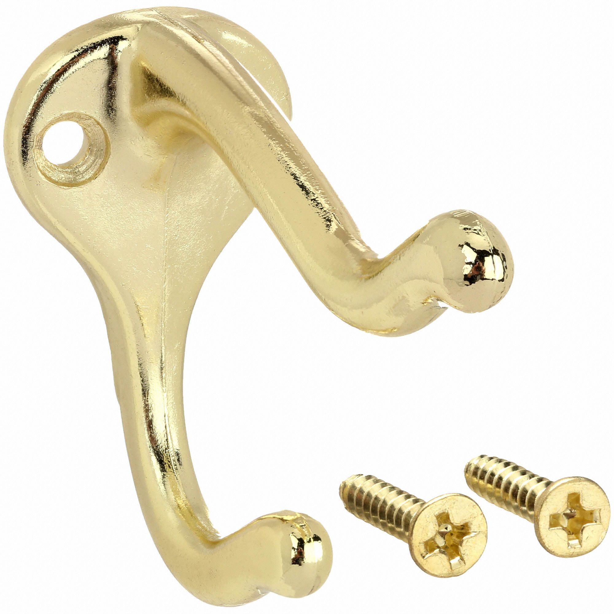 GRAINGER APPROVED Screw Mount Coat/Hat Hook, 1 Hook(s), Aluminum, 1 EA