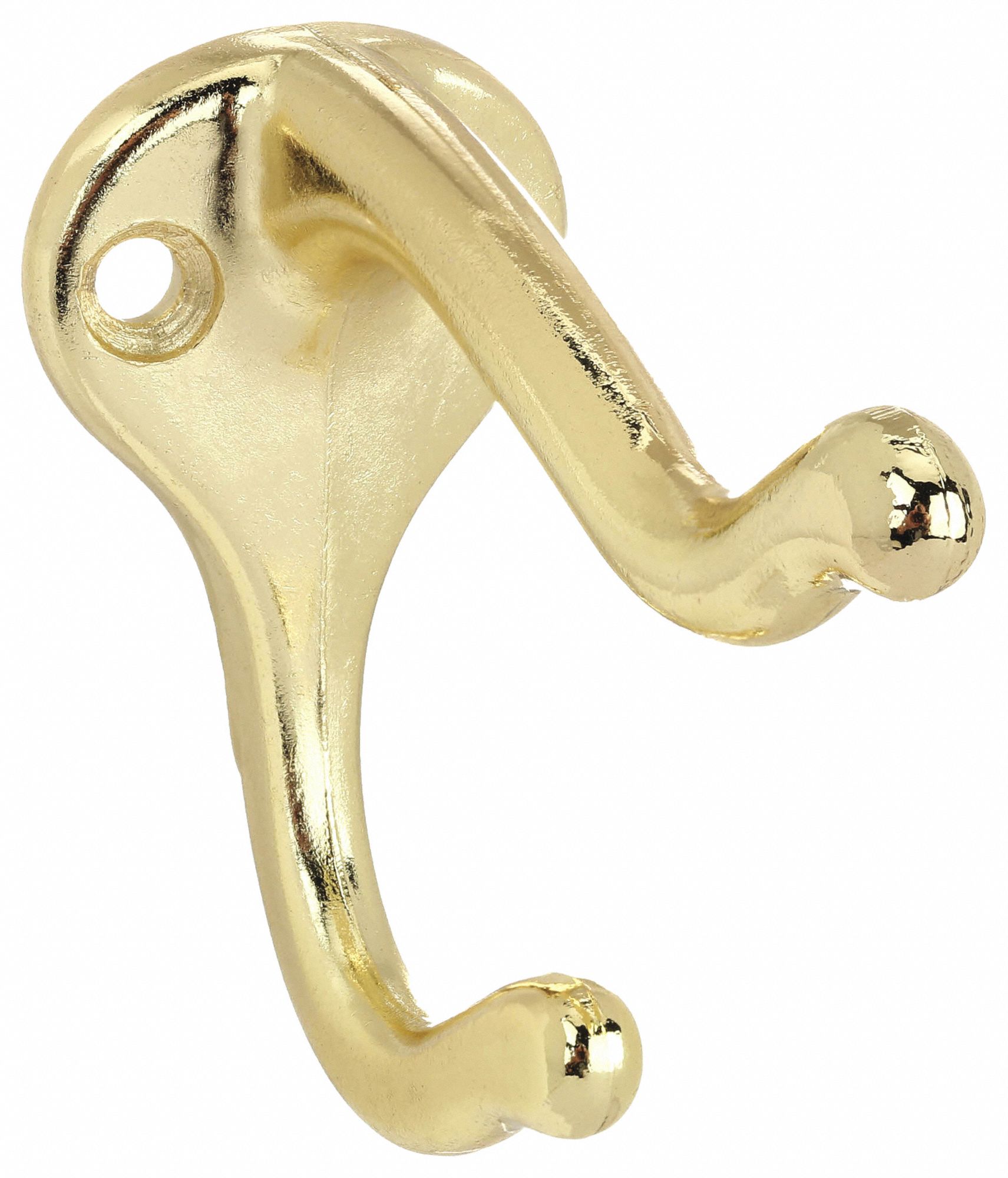 COAT AND HAT HOOK 2 HOOK ENDS BRASS