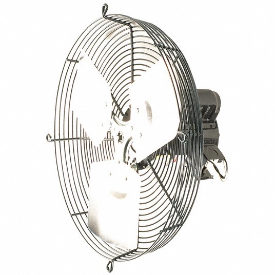 Guard-Mounted Exhaust Fan: 16 in Blade, 1/20 hp, Totally Enclosed Air Over,  1,280 cfm