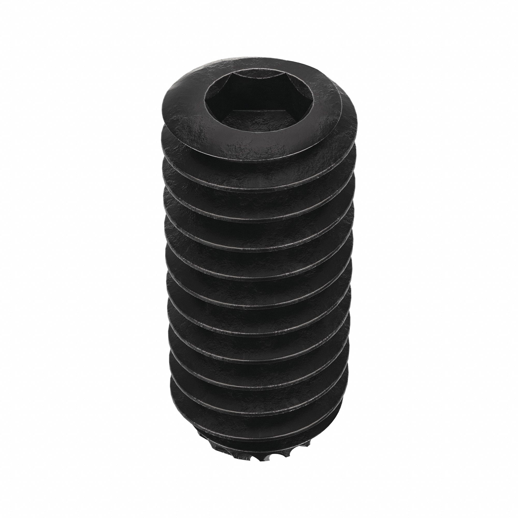 Socket Set Screw: #8-32 Thread Size, 3/8 in Overall Lg, Knurled Cup pt, Alloy Steel, Socket, 100 PK