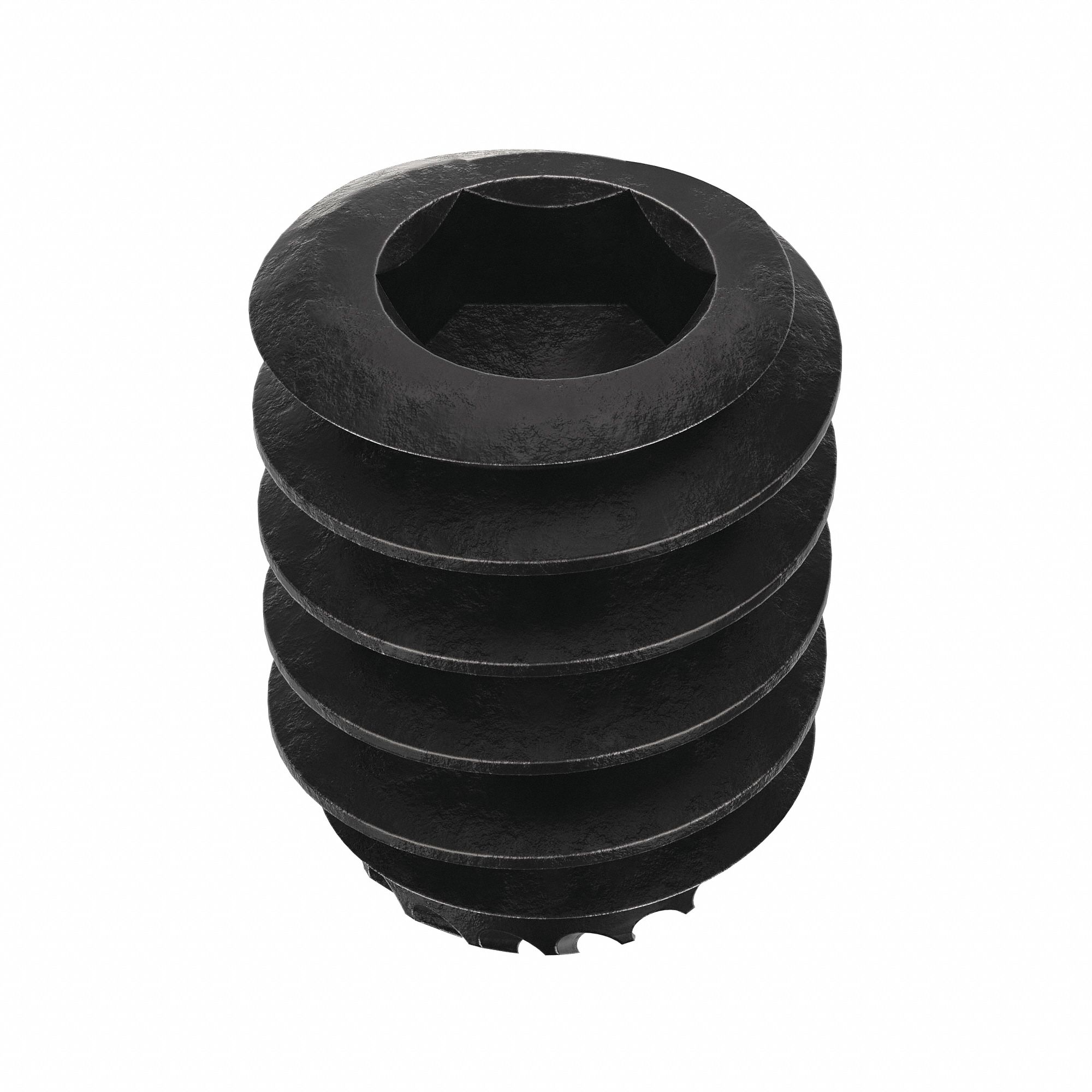 Socket Set Screw: #10-24 Thread Size, 1/4 in Overall Lg, Knurled Cup pt, Alloy Steel, Socket, 100 PK