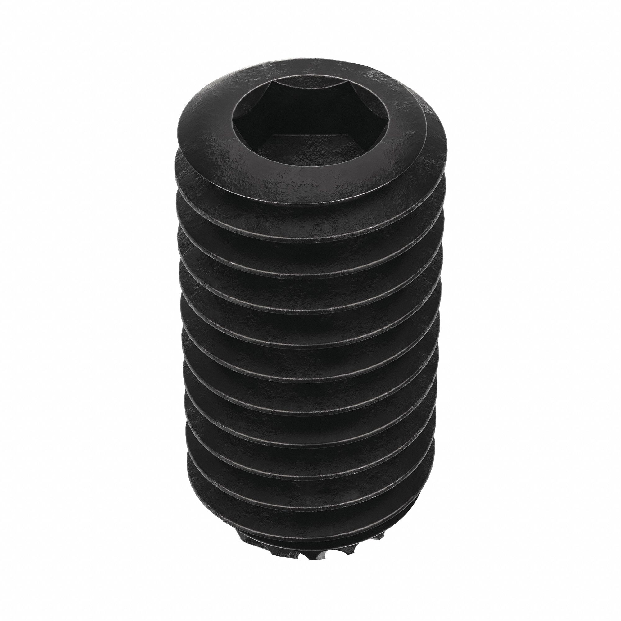 Socket Set Screw: #10-32 Thread Size, 3/8 in Overall Lg, Knurled Cup pt, Alloy Steel, Socket, 100 PK