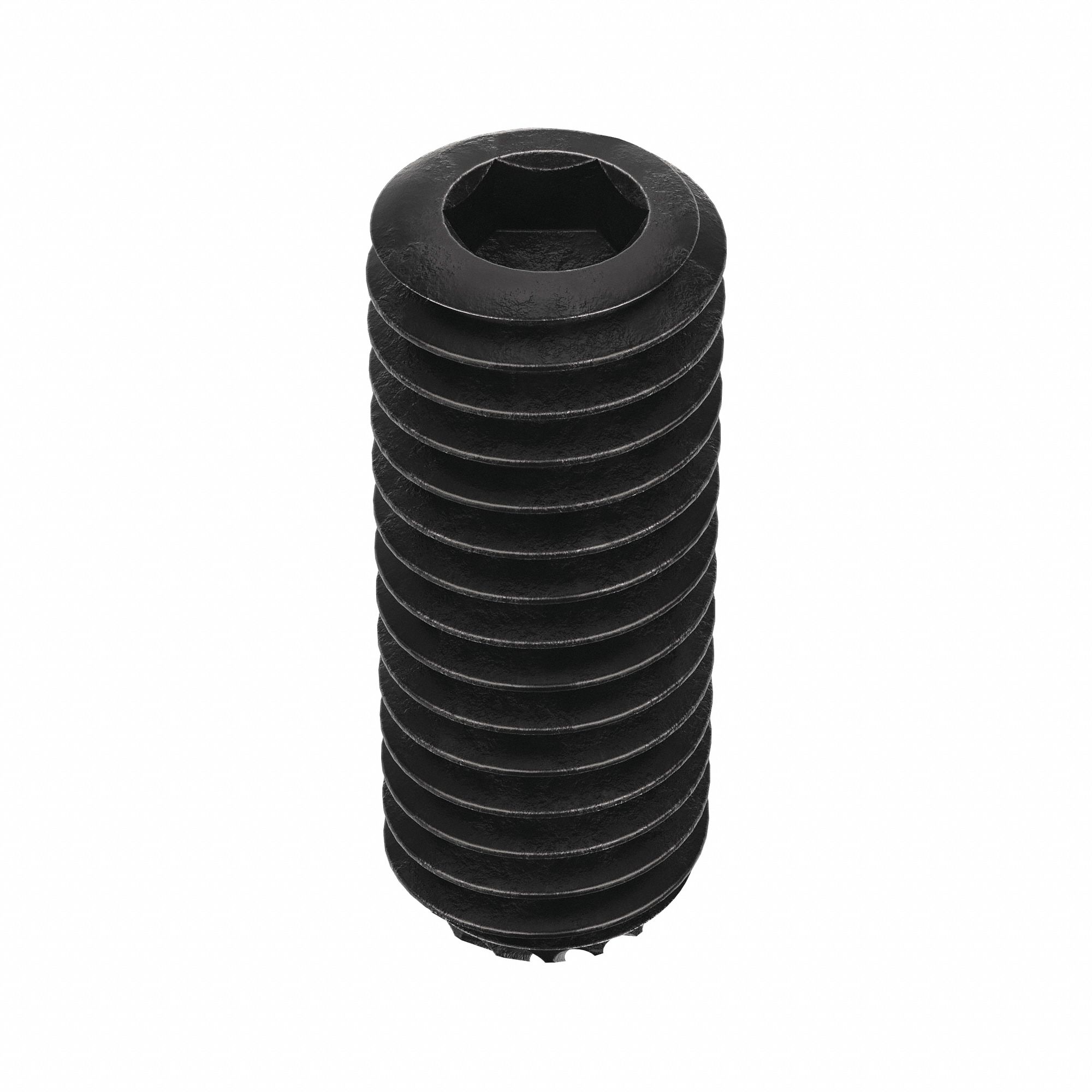 Socket Set Screw: #10-32 Thread Size, 1/2 in Overall Lg, Knurled Cup pt, Alloy Steel, Socket, 100 PK