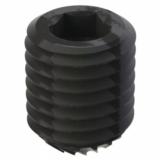 Fabory Socket Set Screw Knurled Cup 38 In Overall Length 516 24 Alloy Steel Black Oxide 