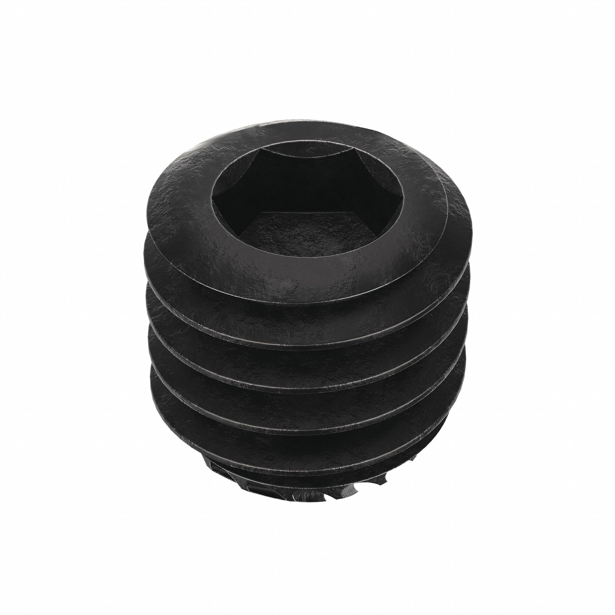 Socket Set Screw: 3/8"-16 Thread Size, 3/8 in Overall Lg, Knurled Cup pt, Alloy Steel, 100 PK