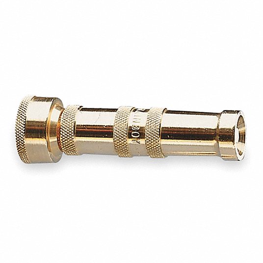 Water Nozzle: 60 psi Max. Pressure, Twist, GHT, Brass, Brass