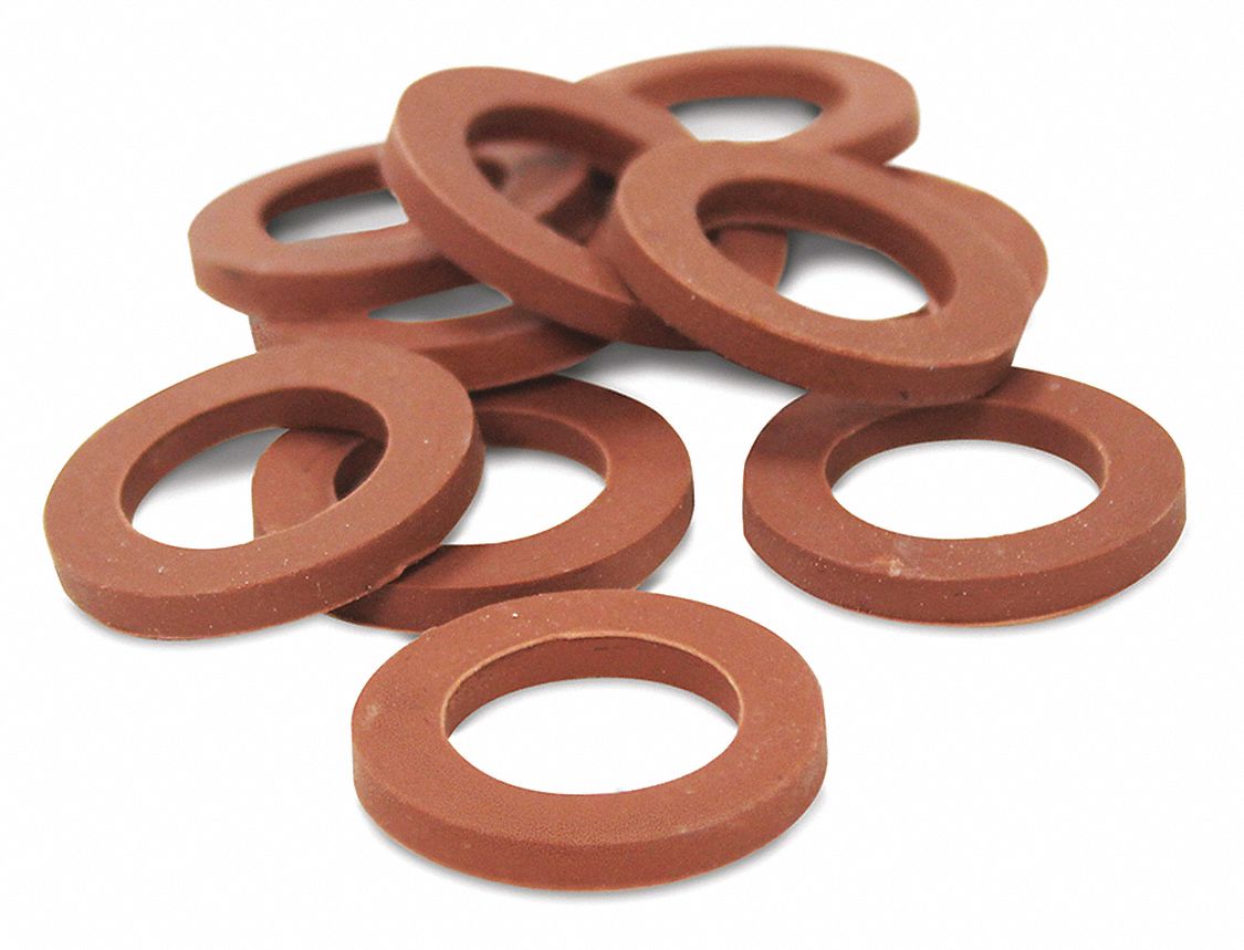 GILMOUR Garden Hose Washers For 3/4 in Hose I.D., Rubber, Red, 60 psi