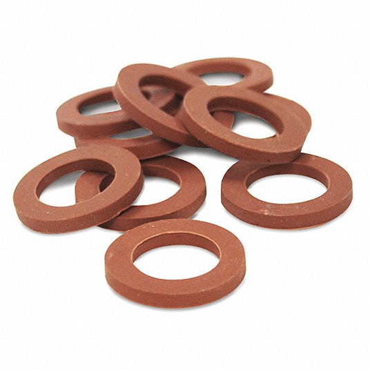 Garden Hose Washers: For 3/4 in Hose I.D., Rubber, Red, 60 psi Max. Working Pressure @ 70 F, 10 PK