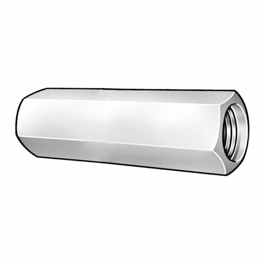 GRAINGER APPROVED 5/8"18 Coupling Nut, Zinc Chromate Finish, Steel
