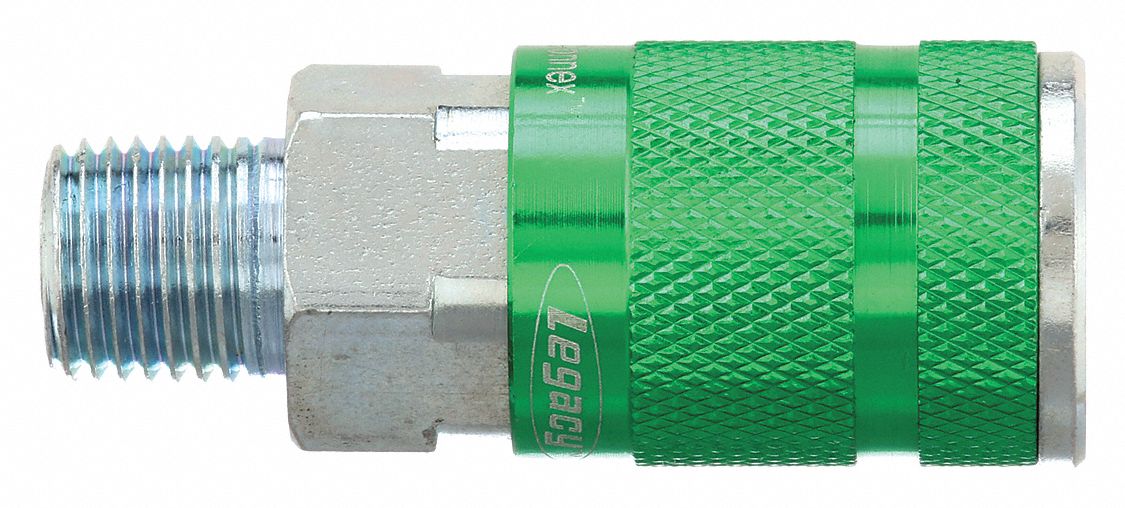 Quick Connect Hose Coupling: 1/4 in Body Size, 1/4 in Hose Fitting Size, Sleeve, MNPT