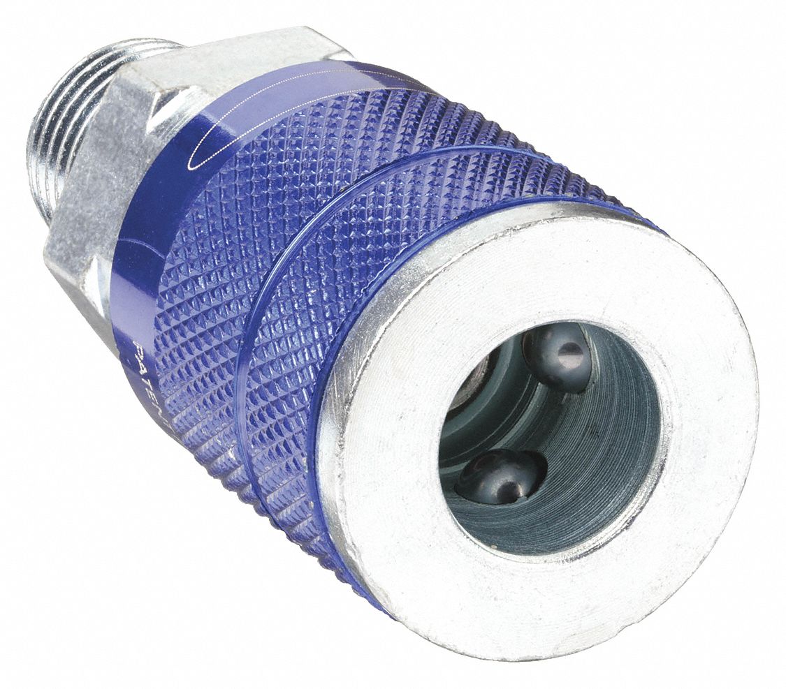 Quick Connect Hose Coupling: 1/4 in Body Size, 1/4 in Hose Fitting Size, 1/4" -18 Thread Size