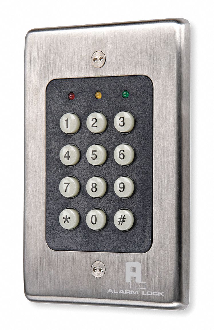 Access Control Keypad, Stainless Steel, 4 3/8 in Height, 3 in Width