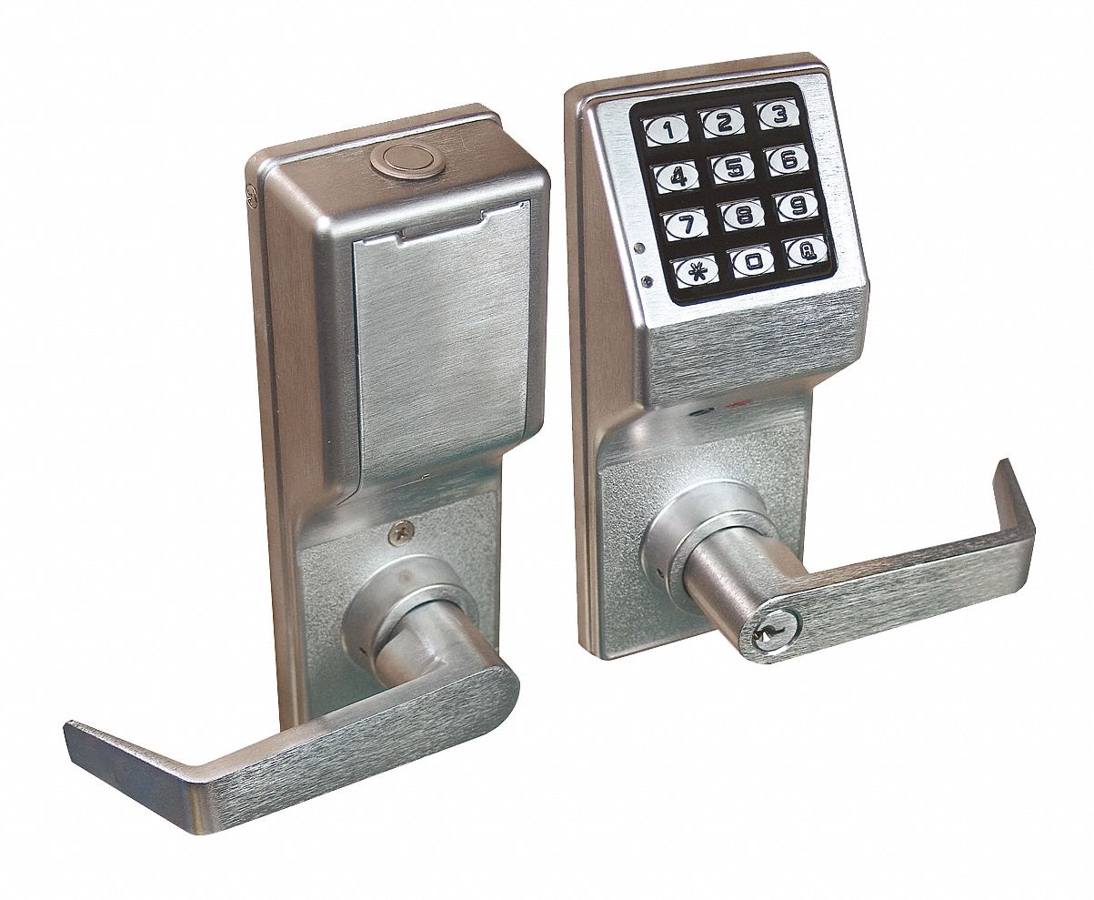 Electronic Keyless Lock: Entry with Key Override, Keypad, Cylindrical Mounting, Zinc Alloy