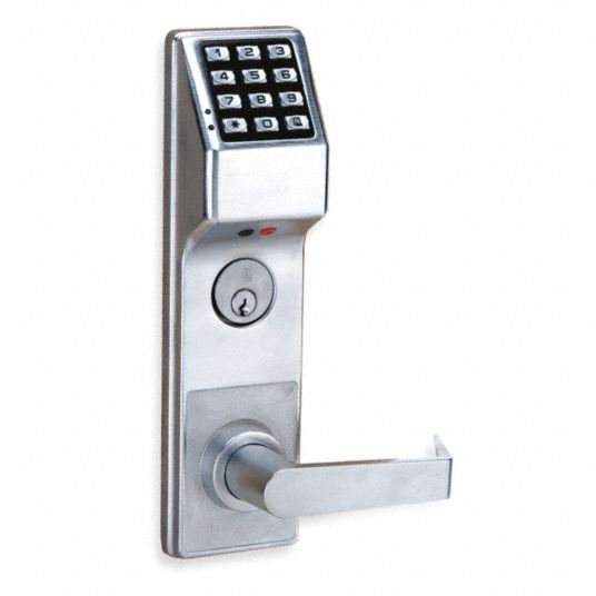 LOCDOWN Electronic Keyless Lock, 2-3/4 in Backset, Mortise, Satin ...