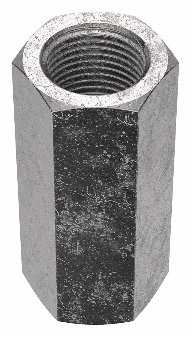 Coupling Nut: Plain, 18-8, Stainless Steel, 3/4"-16 Thread, 1 in Hex Wd, 2 1/4 in Lg, 2 PK