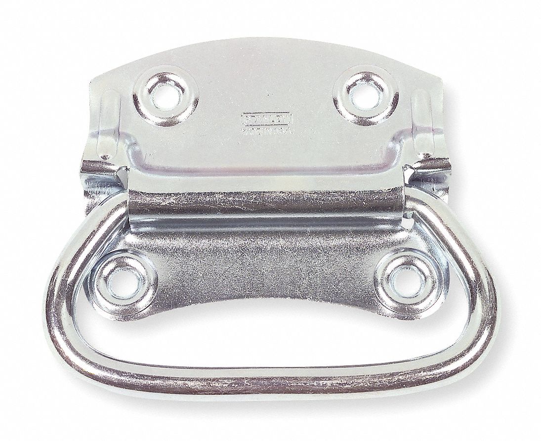 Folding Pull Handle with Bright Zinc Finish; Hardware Included Grainger