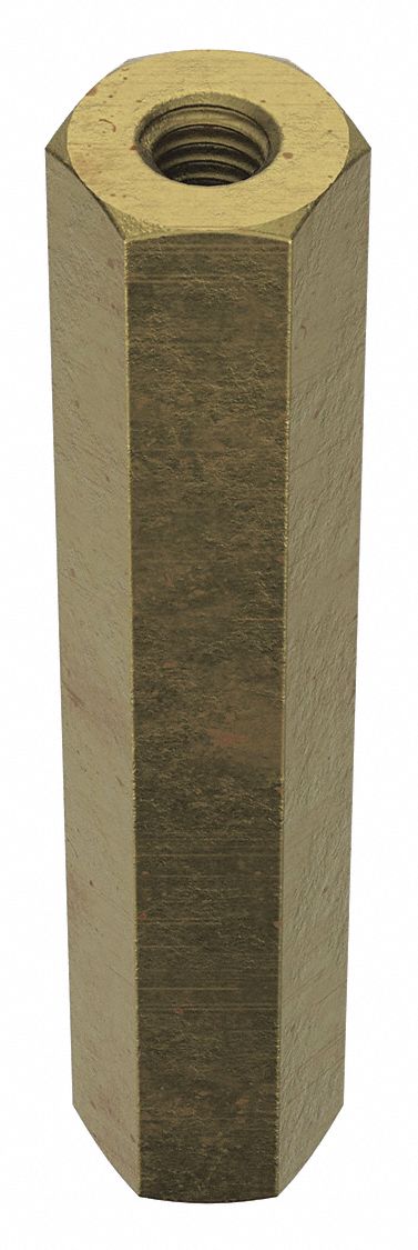 Coupling Nut: Zinc-Plated, Grade 2, Steel, 3/8"-16 Thread, 3/4 in Hex Wd, 4 in Lg, 2 PK