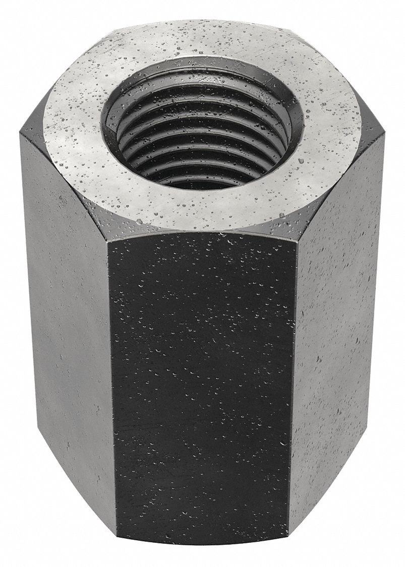 Black Oxide, Grade 2H, Coupling Nut 1JB97205121BG Grainger