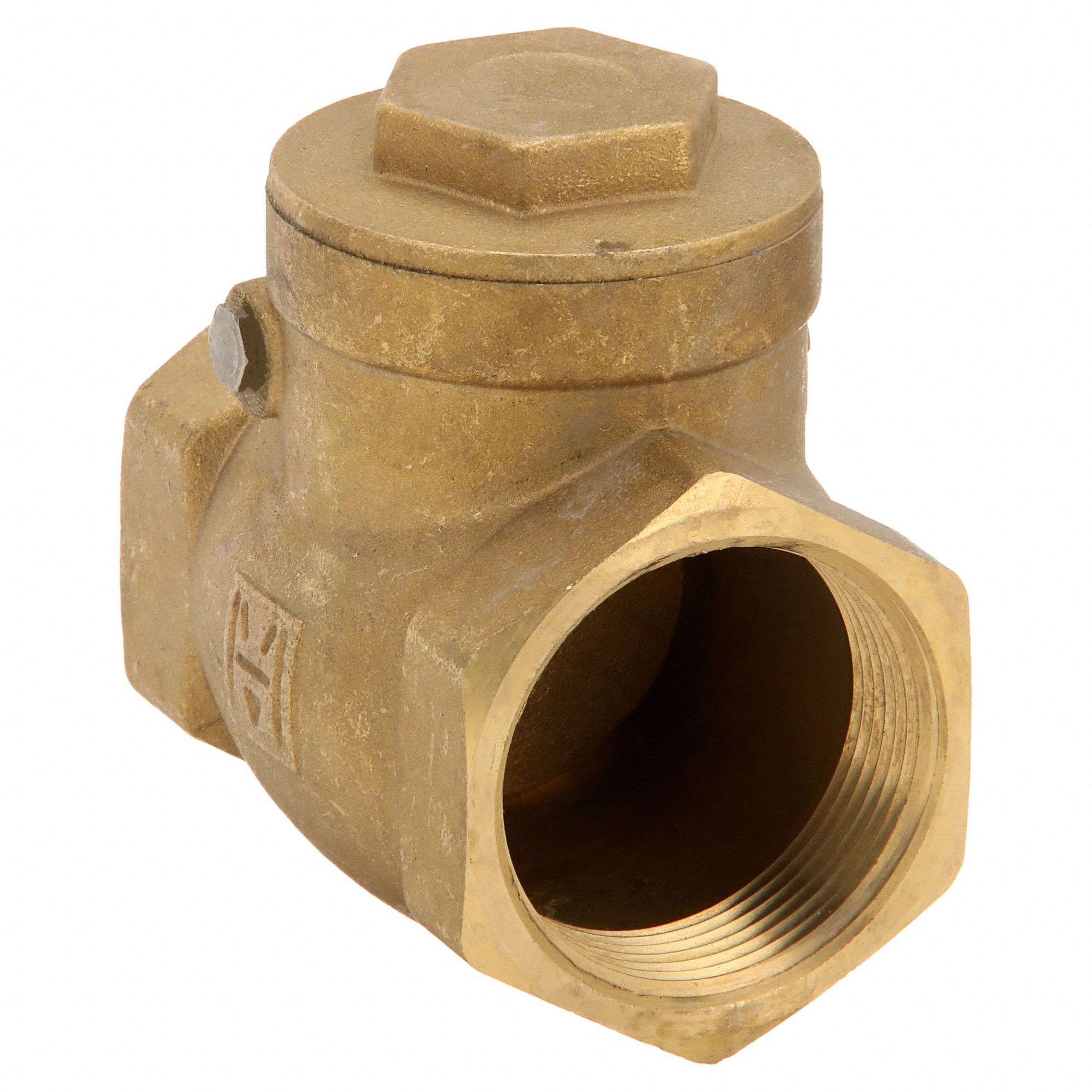 SWING CHECK VALVE, SWING, INLINE VALVE BODY, 1½ IN PIPE, FNPT X FNPT, BRASS