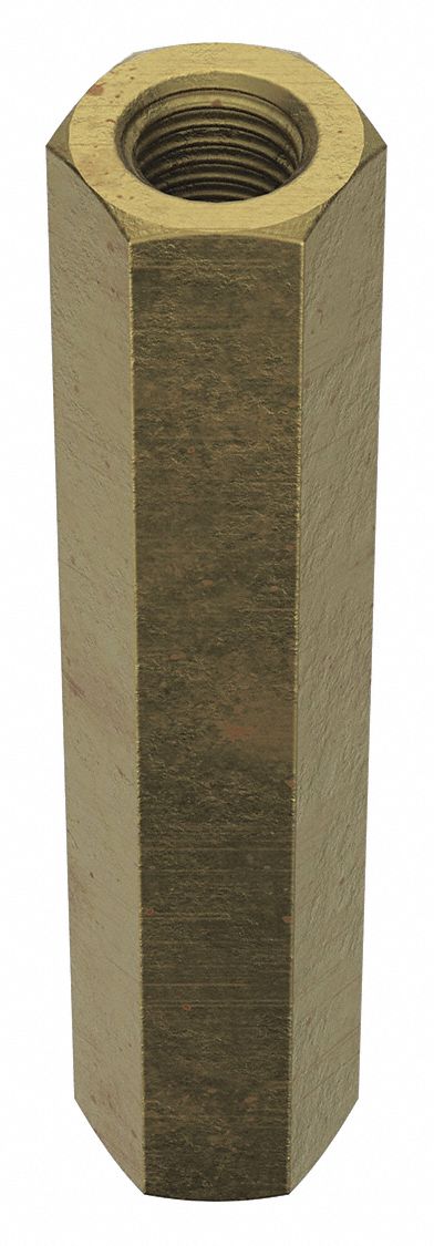 Coupling Nut: Zinc-Plated, Grade 2, Steel, 7/8"-9 Thread, Left Hand and Right Hand, 1 3/8 in Hex Wd