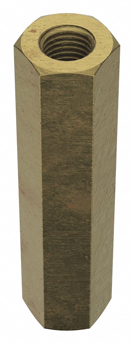 Coupling Nut: Zinc-Plated, Grade 2, Steel, 1"-8 Thread, Left Hand and Right Hand, 1 5/8 in Hex Wd