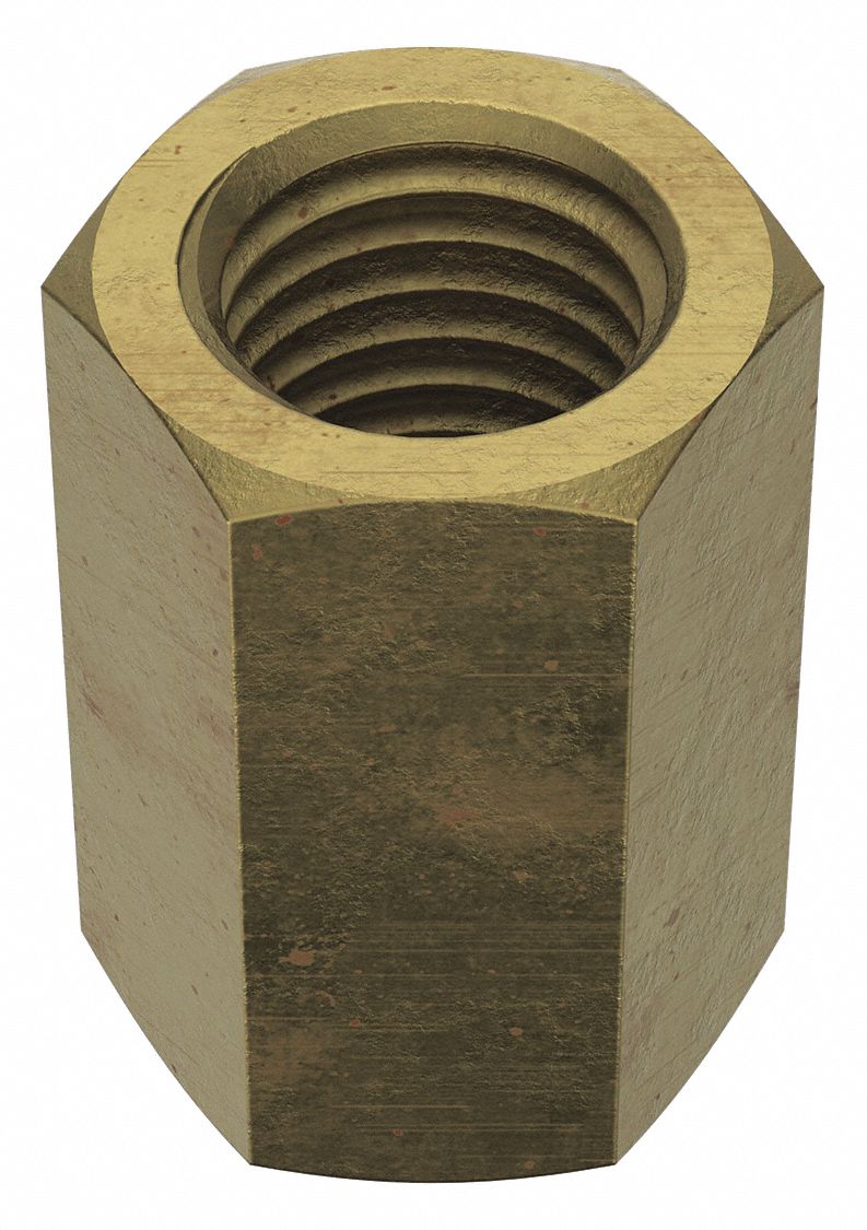 Coupling Nut Reducer: Grade 2, Steel, 3/4"-10 Thread Size A, 5/8"-11 Thread Size B, 10 PK