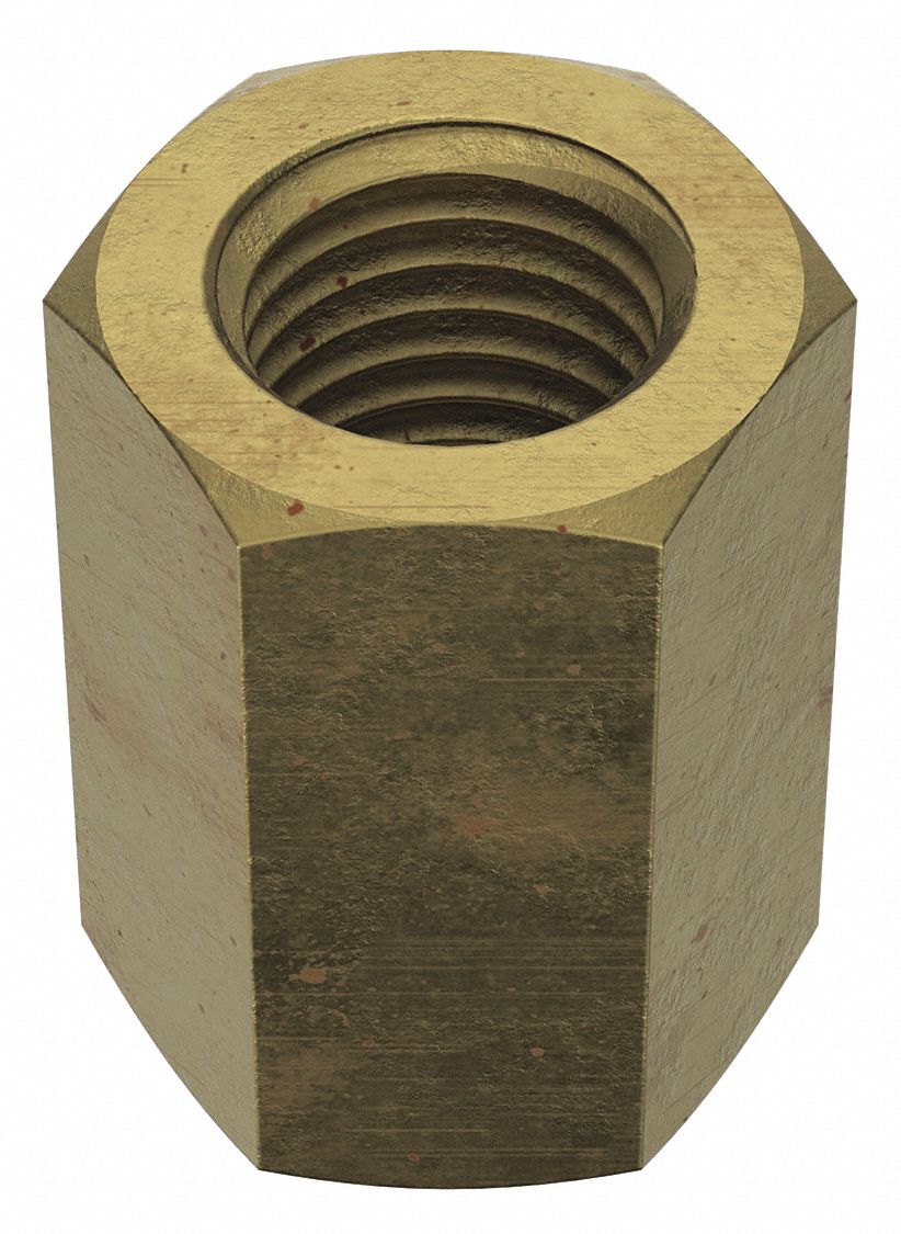 Coupling Nut Reducer: Grade 2, Steel, 7/8"-9 Thread Size A, 5/8"-11 Thread Size B, 1 3/4 in Lg, 5 PK