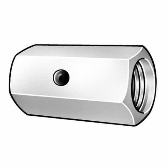 GRAINGER APPROVED 5/16"18 Coupling Nut, Zinc Chromate Finish, Steel